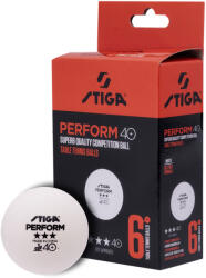 STIGA pingpong labdák Asztalitenisz Ittf 3-Star 6 db Fehér (BALL PERFORM 3-STAR 6-PACK)