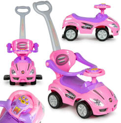  Ride-on autó tolóautó 3 az 1-ben deluxe fogantyúval és zenélő panellel rózsaszín