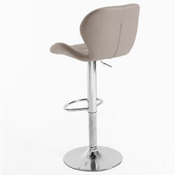 Quasar & Co 2 db bárszék készlet, Quasar & Co. ®, állítható magasságú, 360°-os forgási rendszer, csúszásmentes láb, króm talp, fix fém lábtámasz, kagylós ülés, ökológiai bőr, elefántcsont