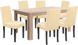  Leon 6+1 étkező garnitúra sonoma tölgy-bézs - pepita - 190 490 Ft