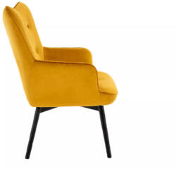  Carmen Velvet Bársony Fotel Curry Fekete Fa Vázzal