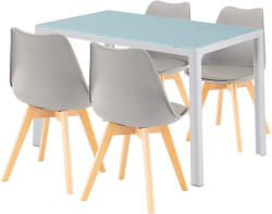  Liva 4+1 étkező garnitúra fehér-szürke
