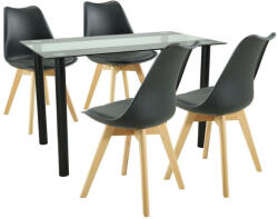 Merlo 4+1 étkező garnitúra fekete