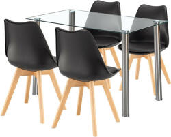  Velon 4+1 étkező garnitúra fehér-fekete - pepita - 203 190 Ft