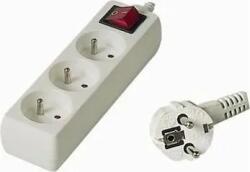 PremiumCord Hosszabbító kábel túlfeszültségvédővel PremiumCord 7 m 3 db fehér (pp3k07)