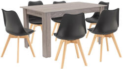  Zara 6+1 étkező garnitúra fekete-yorki tölgy