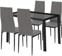  Rowan 4+1 étkező garnitúra szürke-fekete