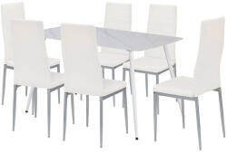  Renton 6+1 étkező garnitúra fehér-szürke - pepita - 217 590 Ft