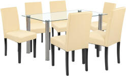 Cadiz 6+1 étkező garnitúra fehér-bézs