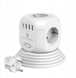 Viking Technology hosszabbító kábelszalag 1, 8 m, 4 db aljzat, fehér (8595656509172)