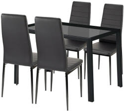  Nicole 4+1 étkező garnitúra fekete