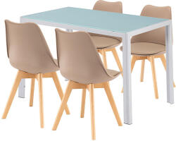  Liva 4+1 étkező garnitúra fehér-bézs - pepita - 198 390 Ft