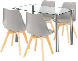  Velon 4+1 étkező garnitúra fehér-szürke - pepita - 203 190 Ft