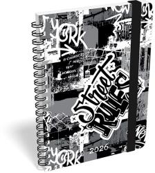 Lizzy Card Határidőnapló LIZZY CARD B/6 heti spirálozott gumis Street rules 2026. 21584 (21584)