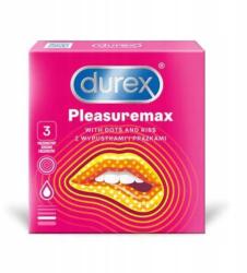 Durex Pleasuremax Durex óvszerek 3 db (Prezerwatywy stymulujące wypustki prążki)