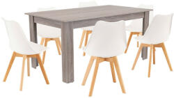  Lola 6+1 étkező garnitúra fehér-yorki tölgy