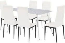  Renton 6+1 étkező garnitúra fehér-fekete