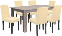  Leon 6+1 étkező garnitúra yorki tölgy-bézs