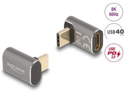 Delock Átalakító USB 40 Gbps Type-C male female PD 3.0 100W 90 fokos 8K 60Hz fém 60054 (60054)