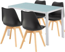  Liva 4+1 étkező garnitúra fehér-fekete - pepita - 198 390 Ft