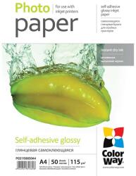 COLORWAY Fotópapír, fényes öntapadó (glossy self-adhesive), 115 - 80g/m2, A4, 50 lap (PGS1158050A4) - oneclick