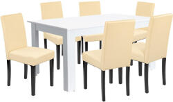  Leon 6+1 étkező garnitúra fehér-bézs - pepita - 179 990 Ft