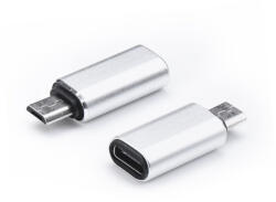 Ezone OTG átalakitó adapter (USB-C->MicroUSB), Ezüst