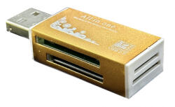 Ezone USB Memóriakártya Olvasó, támogatja a MicroSD/TF SD kártyákat, arany (CR-151)