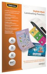 Fellowes Meleglamináló fólia, 80 mikron, A3, matt, 25 db, FELLOWES, "Admire Stylish" 5602201 (5602201)