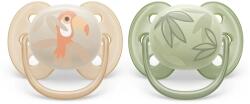 Philips Залъгалки Philips Avent - Ultra Soft, с декорация Тукан и листа с кутия за стерилизиране, 0-6 m, 2 броя (00A.0515.013)