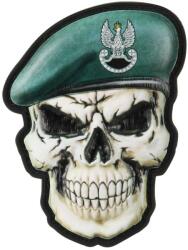 M-Tac Patch - emblemă M-Tac Craniu cu bereta Forțele Speciale PL 3D PVC - Dark Green