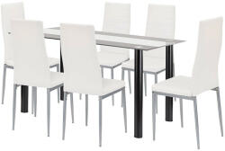  Denton 6+1 étkező garnitúra fehér-szürke - pepita - 230 390 Ft