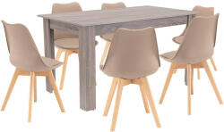  Zara 6+1 étkező garnitúra bézs-yorki tölgy