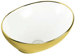  KR-707 fehér-arany kerámia design mosdó