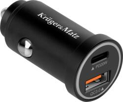 Krüger&Matz 38W autós töltő Kruger&Matz Power Delivery és Quick Charge funkciókkal (KM0873)