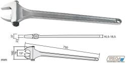  Hosszú, krómozott, állítható villáskulcs 15 fokos pofákkal, MÉRET 750 mm, NYITÁS 78 mm (3' ' )
