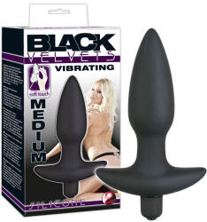 You2Toys Dop Anal Cu Vibratii Black Velvet Medium, Negru, 12 Cm