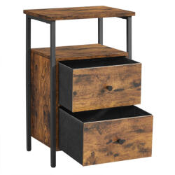 VASAGLE Ipari Stílusú Éjjeliszekrény Rusztikus Barna-Fekete - fizz - 19 078 Ft