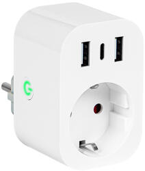  Priză inteligentă controlată WiFi TUYA 2x USB+USB-C (72-077-)