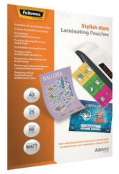 Fellowes Meleglamináló fólia, 80 mikron, A3, matt, 25 db, FELLOWES, "Admire Stylish (IFW56022) - fapadospatron