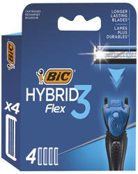 BIC Hybrid Flex3 Borotvafej - Mozgófejes, Mozgópengés, 4 Darab/Bliszter