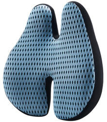 Malatec H alakú memóriahabos derékpárna fekete-kék 21949