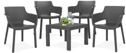 Keter Roeva 4+1 kerti bútor garnitúra szett grafit (664866_247234_4) - geminiduo