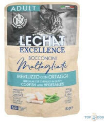 LECHAT Excellence 85g Adult Tőkehal és Zöldség Alutasakos macskaeledel