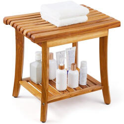 VEVOR Zuhanyszék fa 50x36, 3x45, 5 cm prémium teakfa zuhanyülőke fürdőszobai szék (ZYSCWDCWDYMHXMG0EV0)