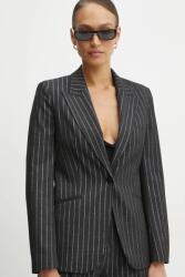 Karl Lagerfeld blézer gyapjú keverékből szürke, mintás, egysoros gombolású, A1W14025 - szürke 38