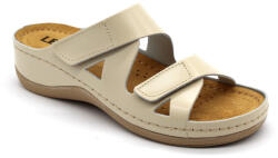 LEON 906 LEON Comfort női bőr papucs (LEON973-bézs41)