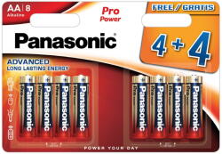 Panasonic LR6PPG/8BW 4+4 PRO POWER alkáli tartós elem, AA (ceruza), 8 db/bliszter (LR6PPG-8BW4-4)