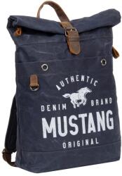 MUSTANG Houston valódi bőrrel kombinált laptoptartós roll-up hátizsák 15, 6"-kék 55.104002