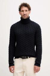 HUGO BOSS gyapjú pulóver BECKHAM X BOSS sötétkék, garbónyakú, 50554338 - sötétkék M